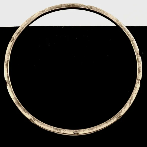 TAXCO 925 Vintage Handmade Sterling Silver Stamped Divites Bangle Bracelet 2.75" - Picture 3 of 4
